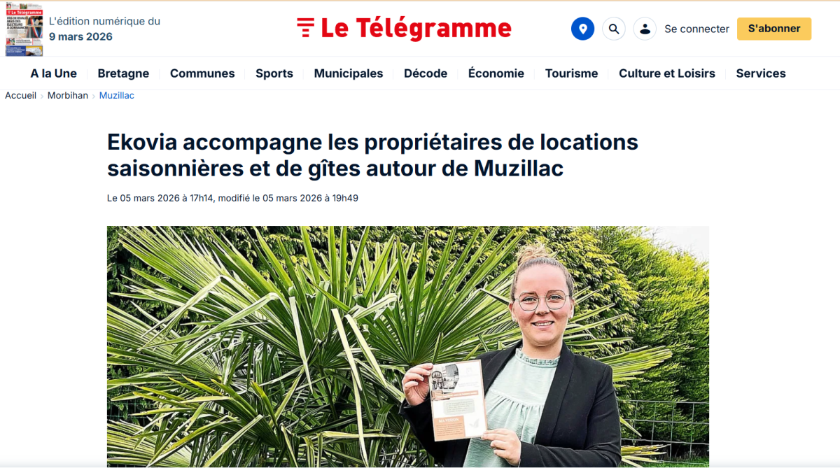 Ekovia, la Conciergerie Écolo, mise à l’honneur dans Le Télégramme ! 